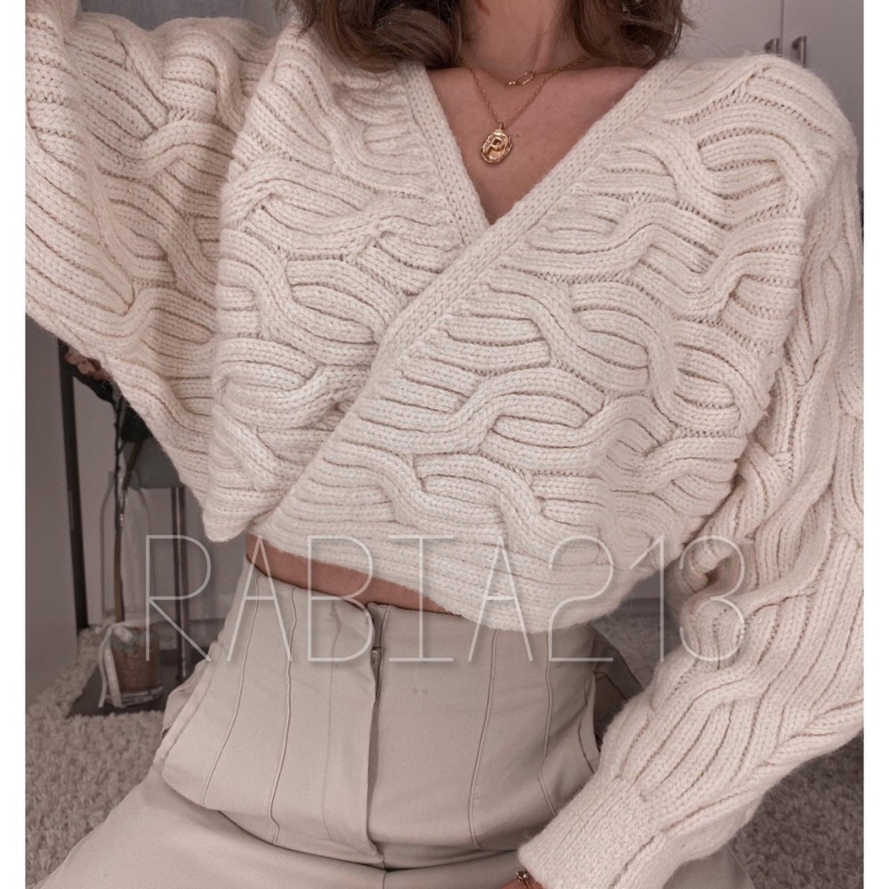 ZARA CABLE-KNIT JACKET - Picture 10 of 15